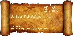 Balga Mihály névjegykártya